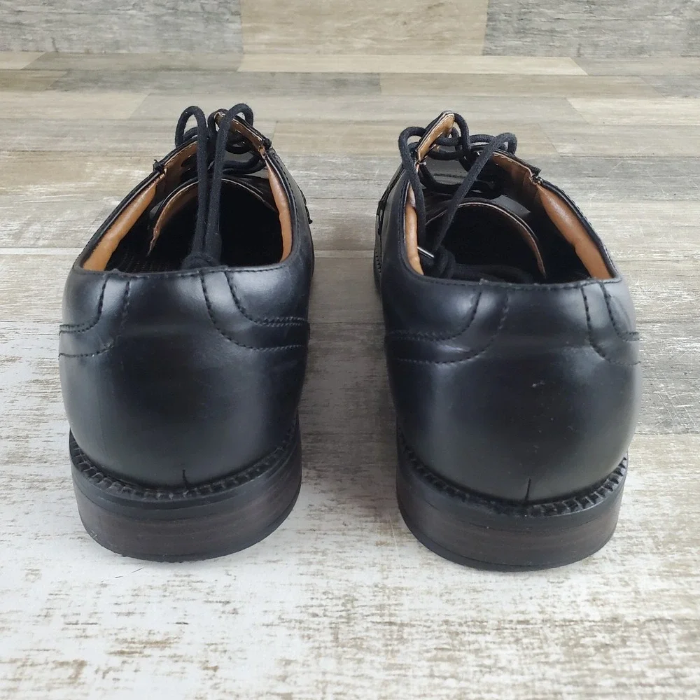 George Branford Mens Dress Oxford Shoes Sz 9.5 Black Leather Lace-Up Cap-Toe